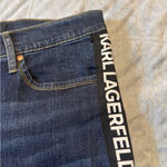 Karl Lagerfeld  Paris Logo Side‎ Stripe Straight-Leg Jeans – Size 10 Photo 2