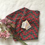 LuLaRoe  Cassie Printed Red & Teal Pencil Skirt M Photo 1