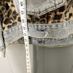 POL Off Duty Blue Light Wash Animal Print Patchwork Distressed Denim Jacket 2XL Photo 4