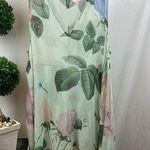 Ted Baker Blue & Green Floral Print Sheer Dress L Photo 0