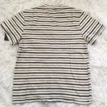 Lucky Brand  Tee Shirt crew neck short sleeves cream blue stripes Size Medium Photo 5
