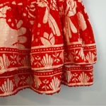 Farm Rio Bright Orange Jungle Floral Tiered Ruffle Mini Skirt Size Medium Photo 6