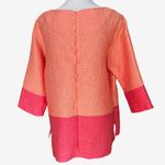 CAROLINE ROSE womens Pink Coral Colorblock crinkle fabric tunic XL Photo 1
