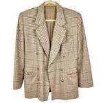 Vintage Tan Houndstooth Double Breasted Blazer 8 Union Made Photo 2
