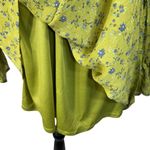 Wild Fable  Medium Mini Dress Floral Lined Long Sleeve Sweetheart Neckline Green Photo 4