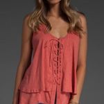 Elizabeth and James Frances layered cotton-Jersey lace-up tank top XS extra small Photo 5