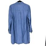 Old Navy Chambray Shirt Dress Button Down Medium Lyocell Medium Wash Blue Photo 3