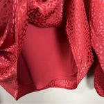 White House | Black Market  Burnt Red Orange Jacquard Silky Long Sleeve Top Sz XS Photo 5