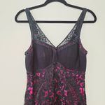 Sue Wong Black and Pink Lace Sleeveless Party Cocktail Dress Women's Size 6 Photo 2