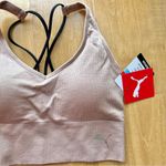 Puma Low Support Ribbed Seamless Bra, Bark/Blush Pink, Size Medium Photo 6