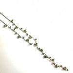 Silver tone green rhinestone Y necklace Photo 7