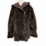 Marvin Richards Vintage Hooded Reversible Jacket XL Brown Suede Faux Fur Leopard Photo 6