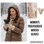 Women’s Beige Thermal Winter Gloves Faux Fur Cuff Touchscreen Compatible Photo 1