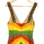 NWT Mandalay Multi Color Silk Beaded Sequin Midi Evening Gown Dress Womens Sz 10 Green Photo 5