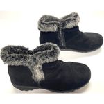 Khombu  Bonnie Black Suede Leather Faux Fur Ankle Boots Women's Size 6 Photo 7