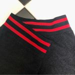 Maje Jispe Mini Plaid Asymmetrical Wrap Skirt Black & Red Stripe Preppy Punk S Photo 4