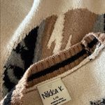 NWT Cream Horseback Knit Varsity Cardigan Sweater Jacket Horse Motif Large Brown Photo 7