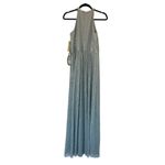 Eliza J NEW  Halter neck Light Blue metallic keyhole‎ dress maxi gown formal Photo 5