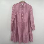 J.Jill Love Linen Shirt Dress Pink Stripe Pattern Womens Size XS Petite NEW Photo 0