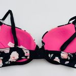 PINK - Victoria's Secret  Black Floral Push Up Bra Size 32C Photo 3
