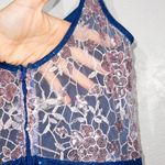 City Vibe New Bright Royal Blue Front Cut-Out Pink Lace Back Gown Size 7 Photo 7