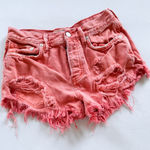 We The Free  Coral Distressed Jean Shorts size 24 Photo 0