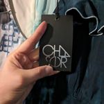 Chaser  Women's Long Sleeve V-neck Ruffle Tie Dye Mini Dress Green/Blue Sz M NWT Photo 7