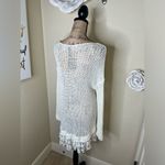 Entro NTM: Open Weave Knit Crochet Layered Lace Cream Tunic Sweater Sz M Photo 12