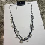 New York And Company NWT Statement Costume Beaded Necklace Black / White Bead Photo 4