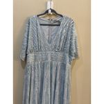 Mac Duggal  Powder Blue Embellished V Neck Evening Gown Size 16 $598 Photo 4