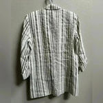Lavender Brown White & Grey Striped Linen Lightweight Blazer Jacket | Size S Photo 11