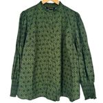 Sugar Lips Zinnia Floral Button Down Top size 1X Olive NWT Long Sleeves Cotton Photo 2