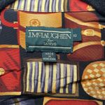 J. McLaughlin  for Sanyo Vintage 100% Silk Purse Print Button Down Blouse size 10 Photo 1