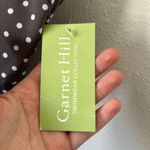 Garnet Hill NWT  Asymmetric One Shoulder Ruffle Polka Dot Grey Swimsuit 8 Photo 13