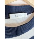 ALC Frank A.L.C. Womens Striped Sweater Small 100% Cotton Navy White Nautical Preppy Photo 2
