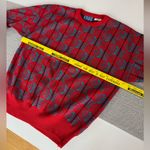 Vintage 70’s Aspen Ski Red Blue Intarsia Pattern Crewneck Sweater Sz XL Photo 6