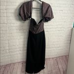 Badgley Mischka  Poetic velvet flower formal dress metallic off shoulder glam 4 Photo 6