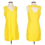 Banana Republic dress size 4 yellow linen cutout Photo 1