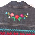 Alfred Dunner Black Denim Embroidered Embellished Button Front Vest Size 18 Photo 6