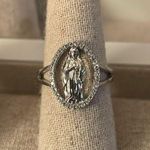 Silver Madonna Mother Mary Ring Photo 0
