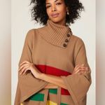 Lauren Ralph Lauren Superb Multi Stripe Sweater Poncho Cape Stripes Preppy S-M Photo 3