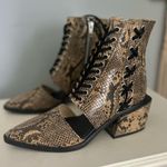 Free People Charlotte Corset Snake Print Lace Up Boots size 36 Photo 2