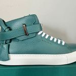 BUSCEMI Mid Sneaker, Women’s Italian Leather Hightop , Size 38 (Euro) Petrol NWT Green Photo 12