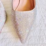 De Blossom Collection  Rhinestone Silver Nude Shimmer Heels. Photo 4