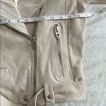 BLANK NYC  Women's Cream Suede Geninue Leather Biker Moto Jacket Photo 9