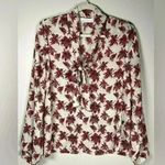 ASTR The Label Long Sleeve Bow Neck Lightweight Sheer Floral Blouse Size Medium Photo 8