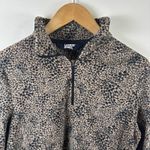 Lands End Fleece Pullover Womens Sz M Leopard 1/4 Zip‎ Shirt Outdoor Warm Size M Photo 1