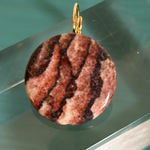 Picture Jasper Polished Gemstone Leverback Quarter Size Round Button Earrings Brown Photo 3