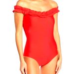 Nicole Miller Red Off Shoulder One Piece Swimsuit 3X Plus Size Photo 5