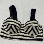 Kate Spade White/Navy Striped Underwire Bustier Bikini Swimwear Top Extra Small Photo 6